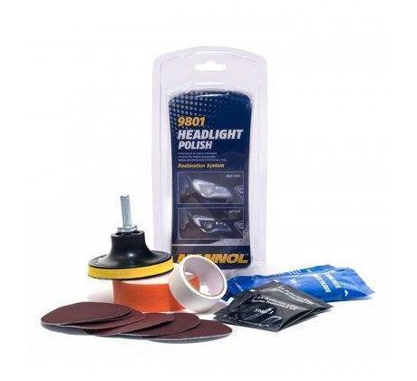 MANNOL 9801 HEADLIGHT POLISH - Sada na renováciu a leštenie svetlometov